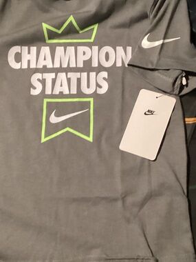 Nike Gray Tee with Neon Lime Graphic